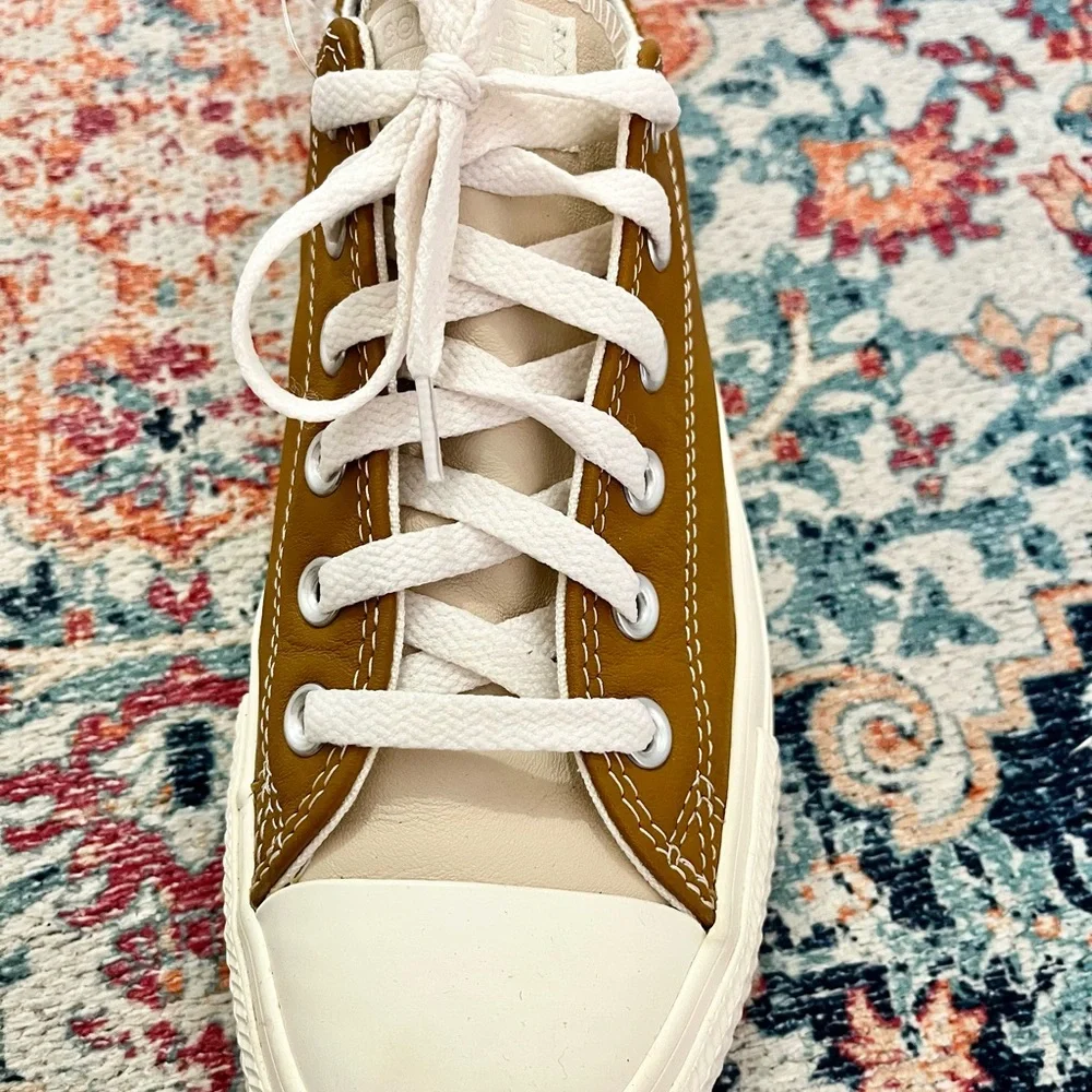 NEW- Custom Leather Converse Brown & Blush - Picture 3 of 5